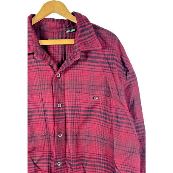 Orvis Flannel Shirt XL Heavy Thick Shacket Button Down Red Black Plaid Check Men - Picture 1 of 7